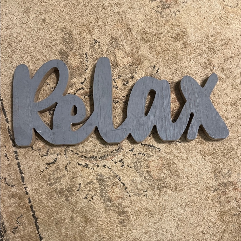 Gray Wooden 'Relax' Decor